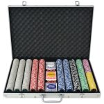 Jeu de poker - vidaxl - 1000 jetons laser aluminium - multicolore