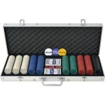 Jeu de poker vidaxl avec 500 jetons en aluminium - pour 4 joueurs ou plus - passe - temps populaire pour ...