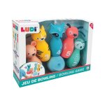 Jeu de quilles - ludi - souples pour b�b� - 5 quilles animaux - balle ergonomique - 10 mois