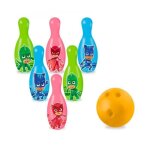 Jeu de quilles pyjamasques - mondo - 6 quilles en plastique et 1 boule - pour enfant � partir de 3 ans ...