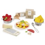 Jeu set de pates pasta et ustensiles cuisine - aliments feutrine et bois dinette - set jouet imitation ...