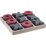 Jeu de socit en ciment morpion 15cm gris