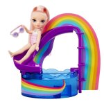 Jeu de socit - mga - piscine arc en ciel avec toboggan - poupe blush - 10 pices - multicolore