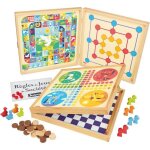 Jeujura coffret en bois de jeux classiques - 50 rgles - pions bois