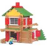 Jeu de construction en bois - jeujura - mon chalet en bois - 135 pices - enfant - mixte