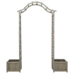 Jill�4452 pergola de jardin avec jardini�re gris bois pin massif