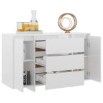 Jim - meuble enfilade - buffet avec 3 tiroirs blanc brillant 120x41x75 cm aggloméré(4880) Jim - meuble enfilade - buffet avec 3 tiroirs blanc brillant 120x41x75 cm aggloméré(4880)