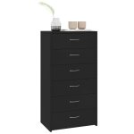 Jim - meuble enfilade - buffet avec 6 tiroirs noir 50x34x96 cm agglomr(3182)