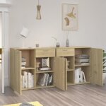 Jim - meuble enfilade - buffet chêne sonoma 160x36x75 cm aggloméré(9867) Jim - meuble enfilade - buffet chêne sonoma 160x36x75 cm aggloméré(9867)
