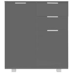 Jim - meuble enfilade - buffet gris brillant 71 x 35 x 76 cm agglom�r�(1186)