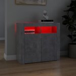 Jim - meuble enfilade - buffet avec lumières led gris béton 80x35x75 cm(5966) Jim - meuble enfilade - buffet avec lumières led gris béton 80x35x75 cm(5966)