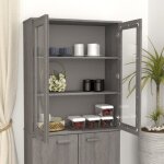 Jim - meuble enfilade - dessus de buffet gris clair 85x35x100 cm bois massif de pin(8082)