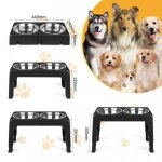 Gamelle pour chien - joebest - noir - acier inoxydable - hauteur rglable - confort optimal