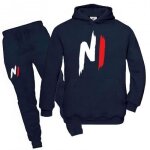 Jogging enfant - nihno - bleu marine - sweat  capuche - poches kangourous - taille lastique