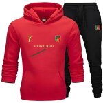 Jogging homme - portugal - rouge - sweat à capuche - taille élastiquée - poches latérales Jogging homme - portugal - rouge - sweat à capuche - taille élastiquée - poches latérales