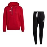 Jogging polaire - adidas - rouge et noir - manches longues - respirant - multisport
