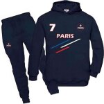 Jogging survtement enfant - paris - rayures bleues - manches longues - respirant