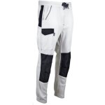 Jogging de travail peintre � genouill�res slim lma gouache - blanc / gris