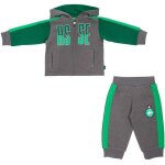 Ensemble jogging bb - asse - veste + pantalon - vert - manches longues - football