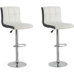 Joker lot de 2 tabourets de bar - simili blanc et noir - style contemporain - l 45 x p 495 cm Joker lot de 2 tabourets de bar - simili blanc et noir - style contemporain - l 45 x p 495 cm