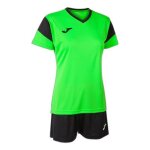 Joma ensemble football femme phoenix - maillot & short vert fluo / noir - xl