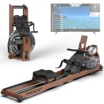Joroto mr380 rameur � eau pliable en bois de ch�ne r�servoir deau de 28l avec moniteur bluetooth support ...