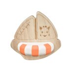 Jouet de bain bateau sopure - vulli - sophie la girafe - bois dh�v�a - caoutchouc naturel - mixte