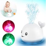 Jouet de bain pour b�b� baleine � jet avec led - pour enfants et tout - petits (blanc)