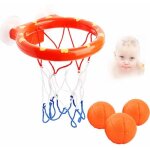 Jouet de bain - jormftte - panier de basket avec 3 balles - orange - pour bb