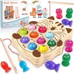 Jeu de p�che magn�tique - 100pcs - jouets en bois - multicolore - 24 mois et plus