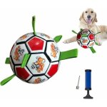 Jouet pour chien - yyv - balle indestructible - rouge et blanc - 15x15x15 cm - avec pompe
