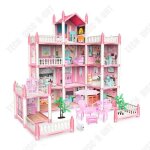 Jouet dassemblage - td - maison de poupe - rose - pour enfants  partir de 3 ans - intrieur