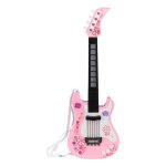 Jouet de guitare �lectronique - salalis - mod�le rose - lumi�res rythmiques - 4 modes de jeu - pour enfants ...