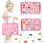 Jouet montessori pour 3 4 5 6 ans busy board montessori licorne 5 couches planche pour fille pour enfant ...