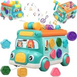 Jouet musicaux 8 en 1 jeu de la taupe jouet camion jouet � tirer trieuse de formes jouets dactivit� pour ...