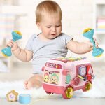 Jouet musical bb bus avec xylophone - zgeer - cadeau ducatif interactif pour petite enfance - rose ...