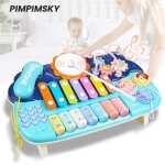 Jouet musical bb - pimpimsky - piano et tambour 6 - en - 1 - sons et lumire - jouet ducatif multifonctionn ...