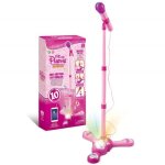 Jouets musicaux enfant - micro enfant sur pied karaok enfants micro enfant pour chanter fille (rose) ...