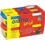 Jouet de p�te � modeler - giotto - b�b� - lot de 4 pots - couleurs rouge jaune cyan et blanc
