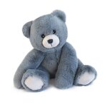 Jouet en peluche - histoire dours - ours oscar - 25 cm - bleu jean - int�rieur