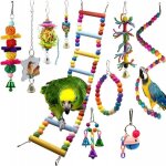 Jouets pour perroquet - dcoration de cage - lot de 10 - bois acrylique alliage