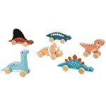 Jouet � pousser en bois - janod - diplodocus - vert - 12 mois et plus - int�rieur