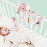Jouet de poussette en peluche rose surenhap - spirale dactivit bb - musique intgre