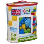 Jouet de premier �ge - mega bloks - first builders - sac de 80 briques et roues