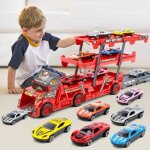 Jouet de transport - surenhap - camion et 6 voitures d?alliage - rouge - pour enfant de 3 ans et plus ...