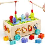 Jouet de tri et dempilage en bois jeu de p�che magn�tiqueavec blocs danimaux motricit� jouets �ducatifs ...