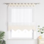 Joyswahl store romain rideau  pompons voilage dcor chambre cuisine beige lxh 60x140cm