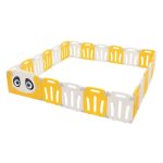 Joyz parc b�b� modulable 240�240 cm design panda blanc - jaune pliable barri�re de s�curit� avec porte ...
