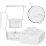 Wessper carafe en verre avec 10 filtre � eau (compatible avec brita maxtra) eau filtr�e avec grand go�t ...