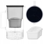 Wessper carafe en verre avec 4 filtre � eau (compatible avec brita maxtra) eau filtr�e avec grand go�t ...